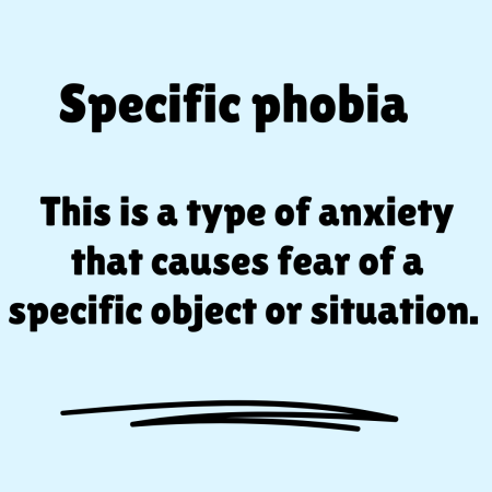 Specific phobia - this is a type of anxiety that causes fear of a specific object or situation
